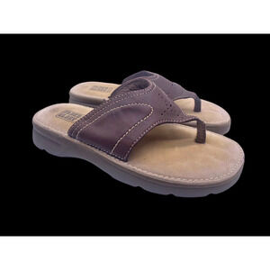 Chunky Platform Sandals Y2K Brown Leather Thong Faded Glory Size 8 Womens Vtg